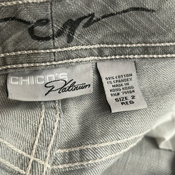 Chico's Platinum Gray Denim Jeans - Picture 6 of 9